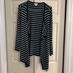 Market & Spruce Green and grey cardigan with elbow patch, size Large